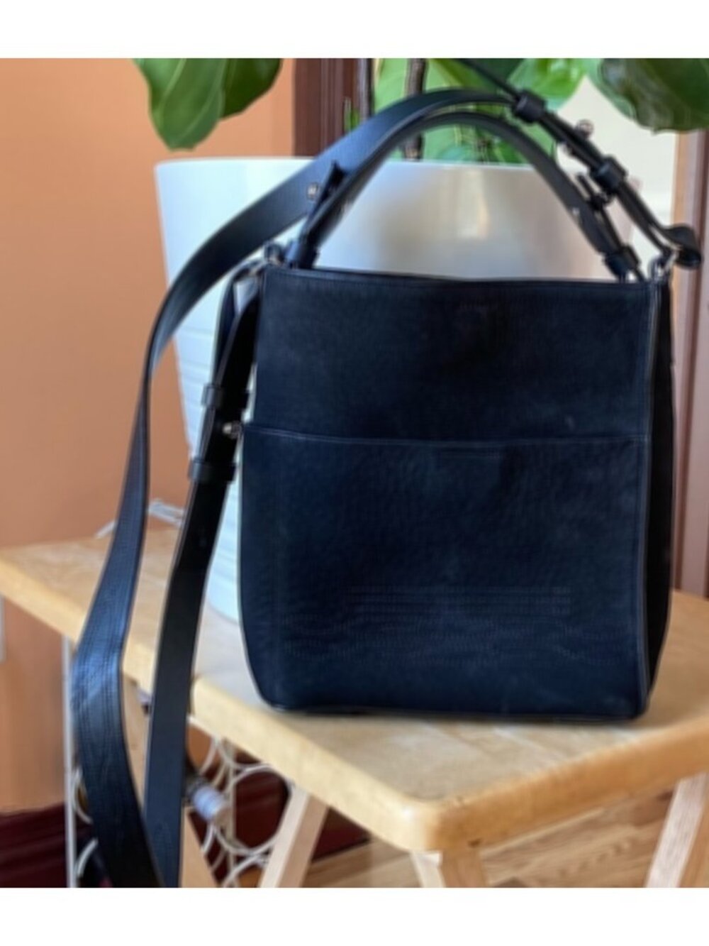 AllSaints - Cooper Mini Tote (Crossbody) Bag in Black Nubuck